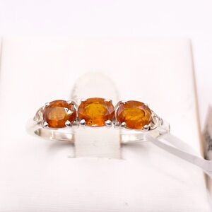 Size 10 Orange Kyanite Rare gemstones 925 Sterling Silver Ring